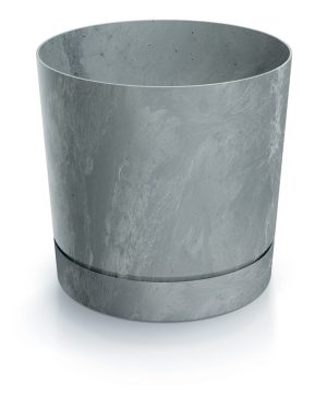 Горщик для квітів Tubo P Beton Effect 180мм, круглий з пiдставкою