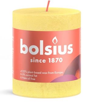 Свічка Рустік стовпчик SHINE 80/68, жовта