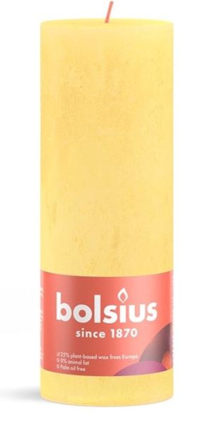 Свічка Рустік стовпчик SHINE 190/68, жовта
